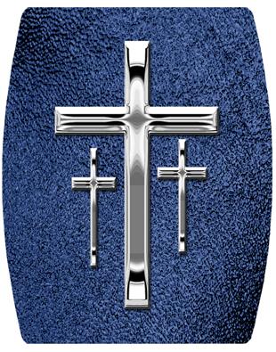 DNSHEND 517 SL SH BL Silver 3 Crosses Shimmer Blue